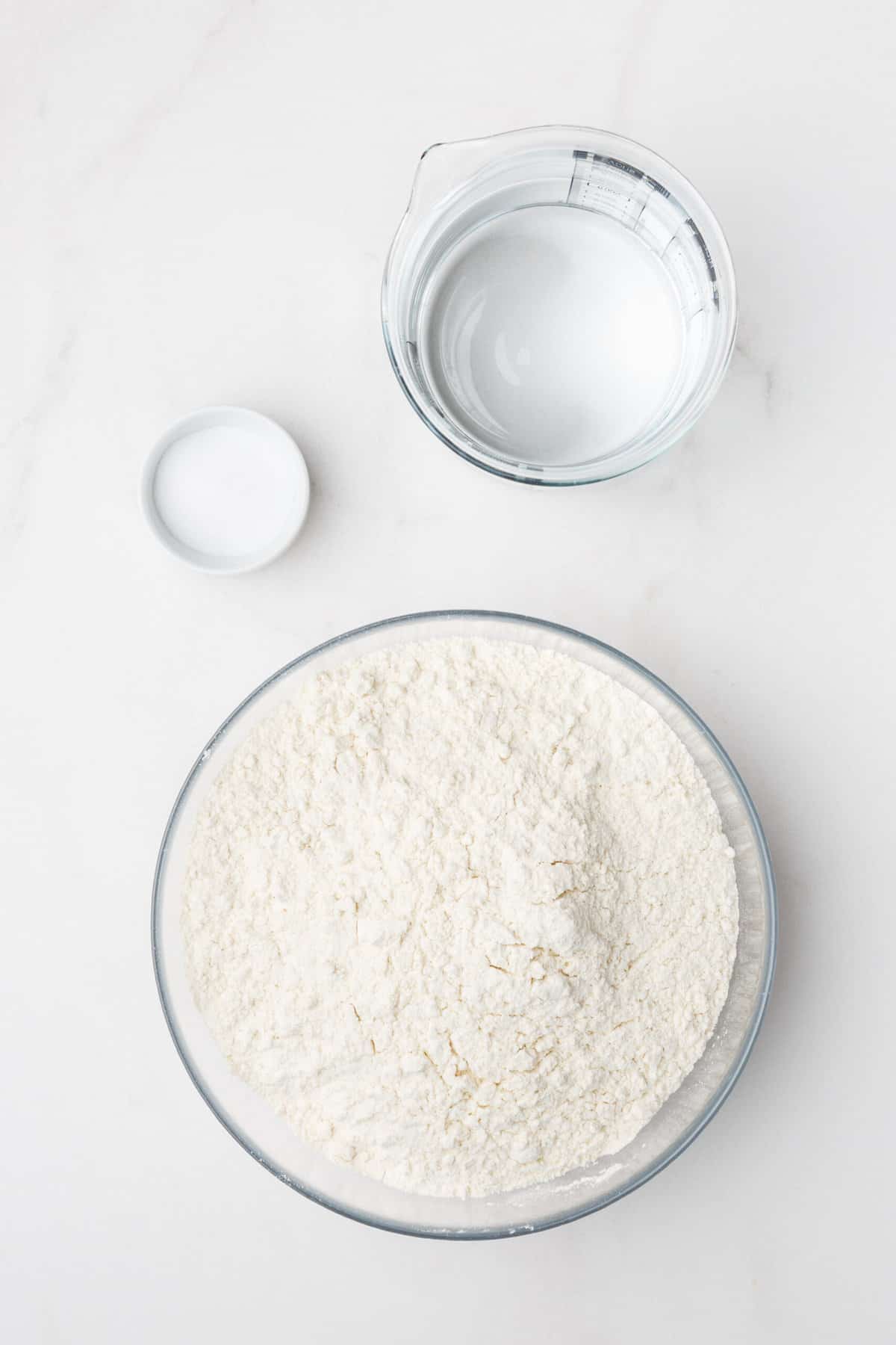 ingredients to make sourdough dough