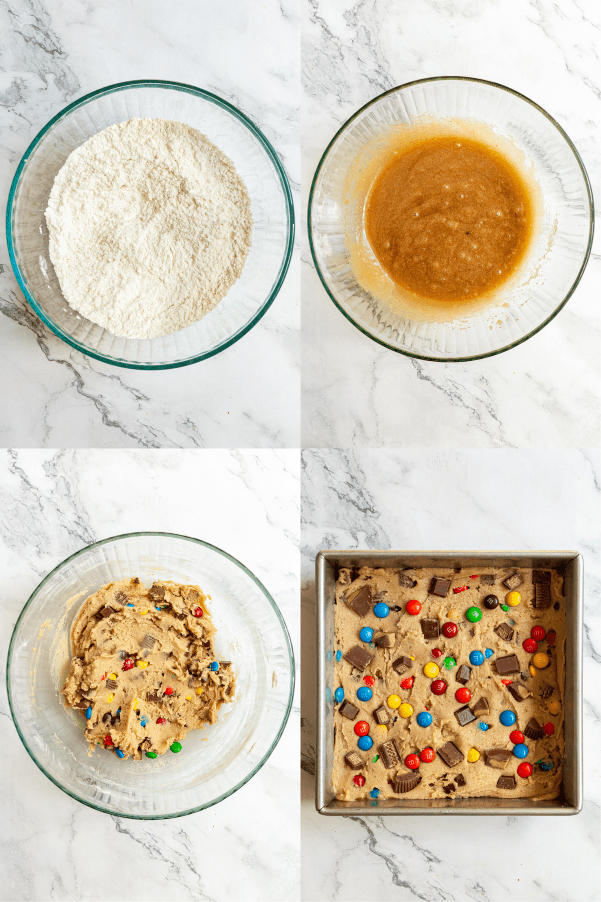 steps to make leftover halloween candy cookie bars