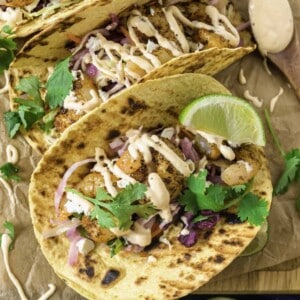 Grilled shrimp tacos.