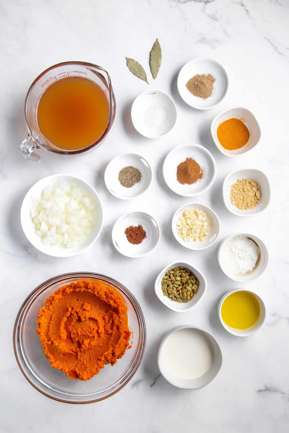 ingredients to make pumpkin soup