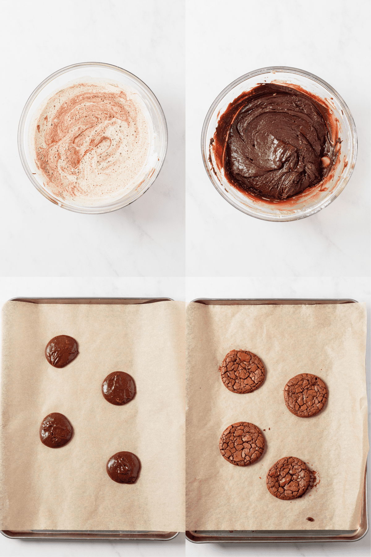 steps to make chocolate brownie crinkle cookies