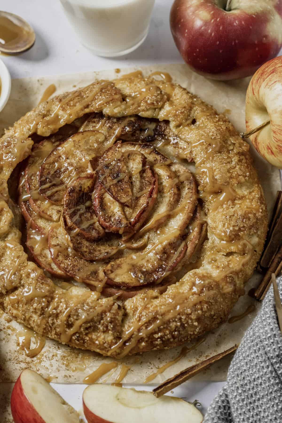 Baked apple galette.