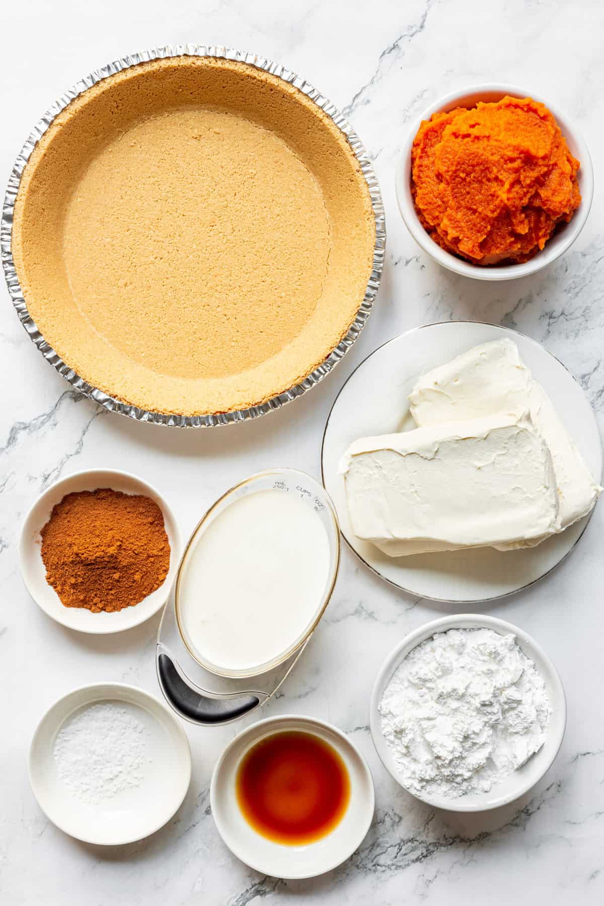 ingredients to make no bake pumpkin cheesecake