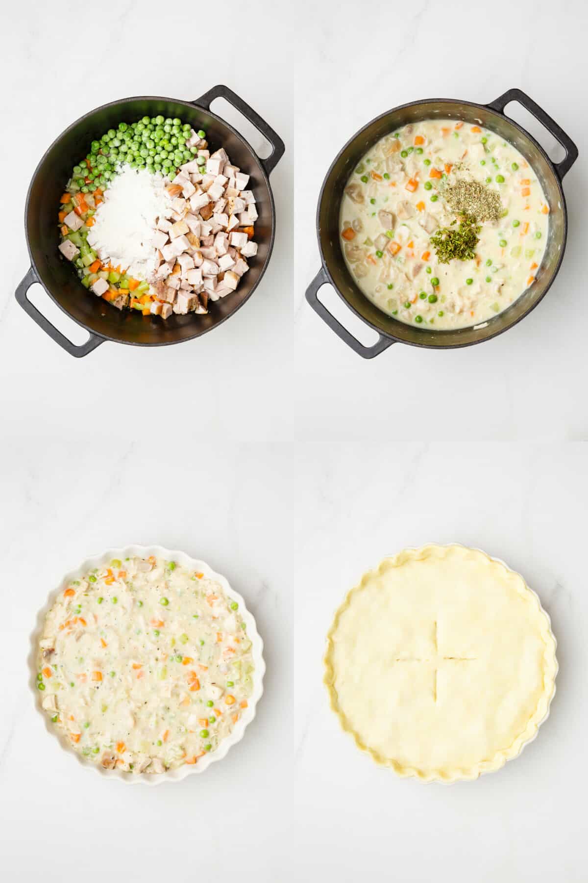steps to make turkey pot pie