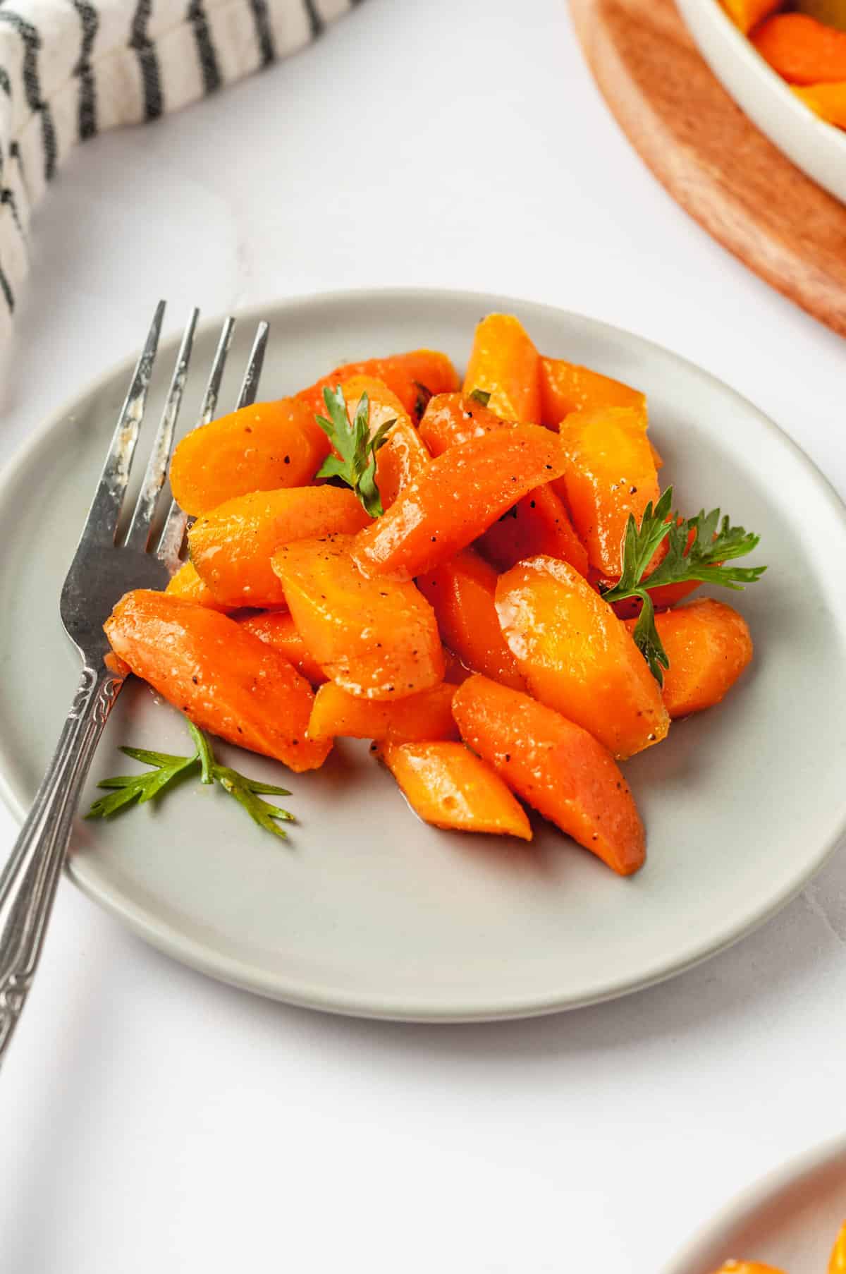 plate of honey glazed carrots