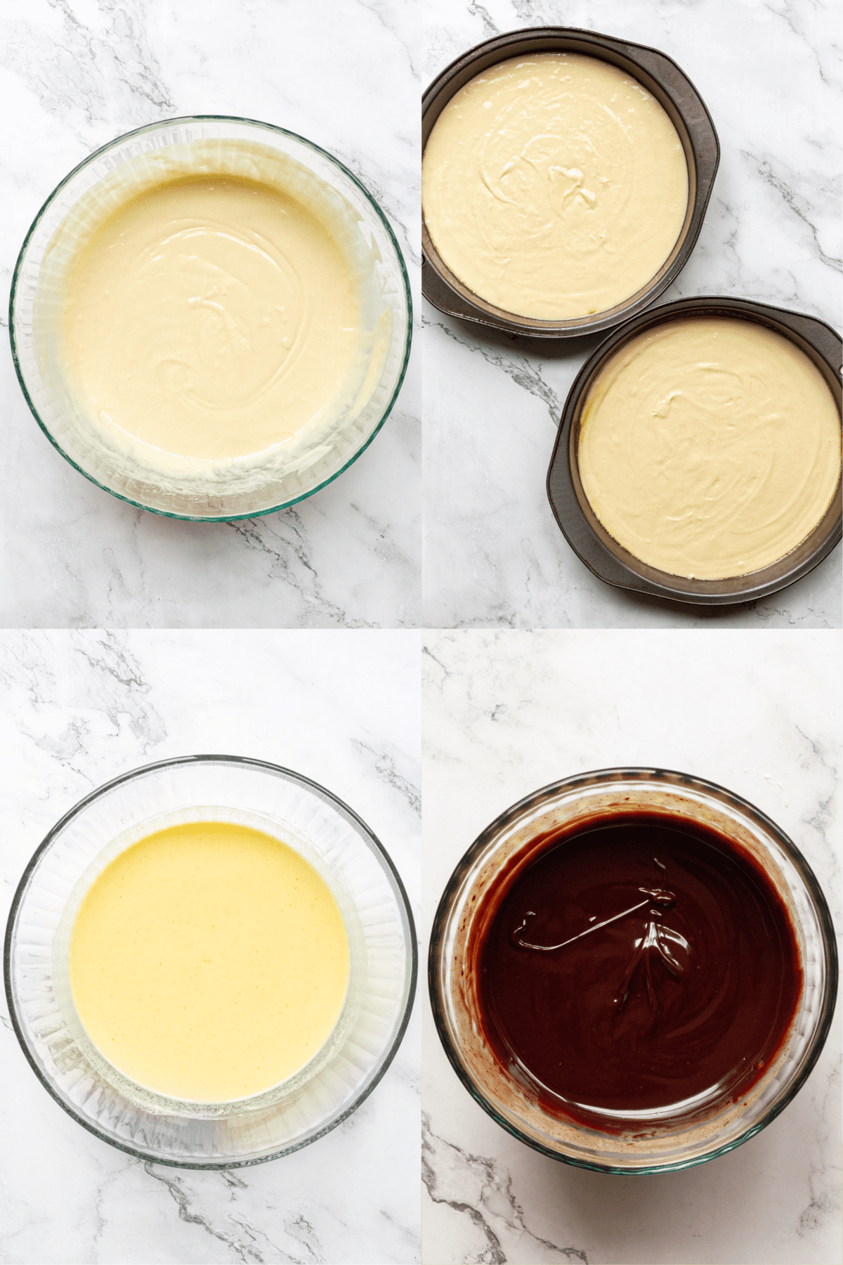 steps 1-4 on how to make boston cream pie cake