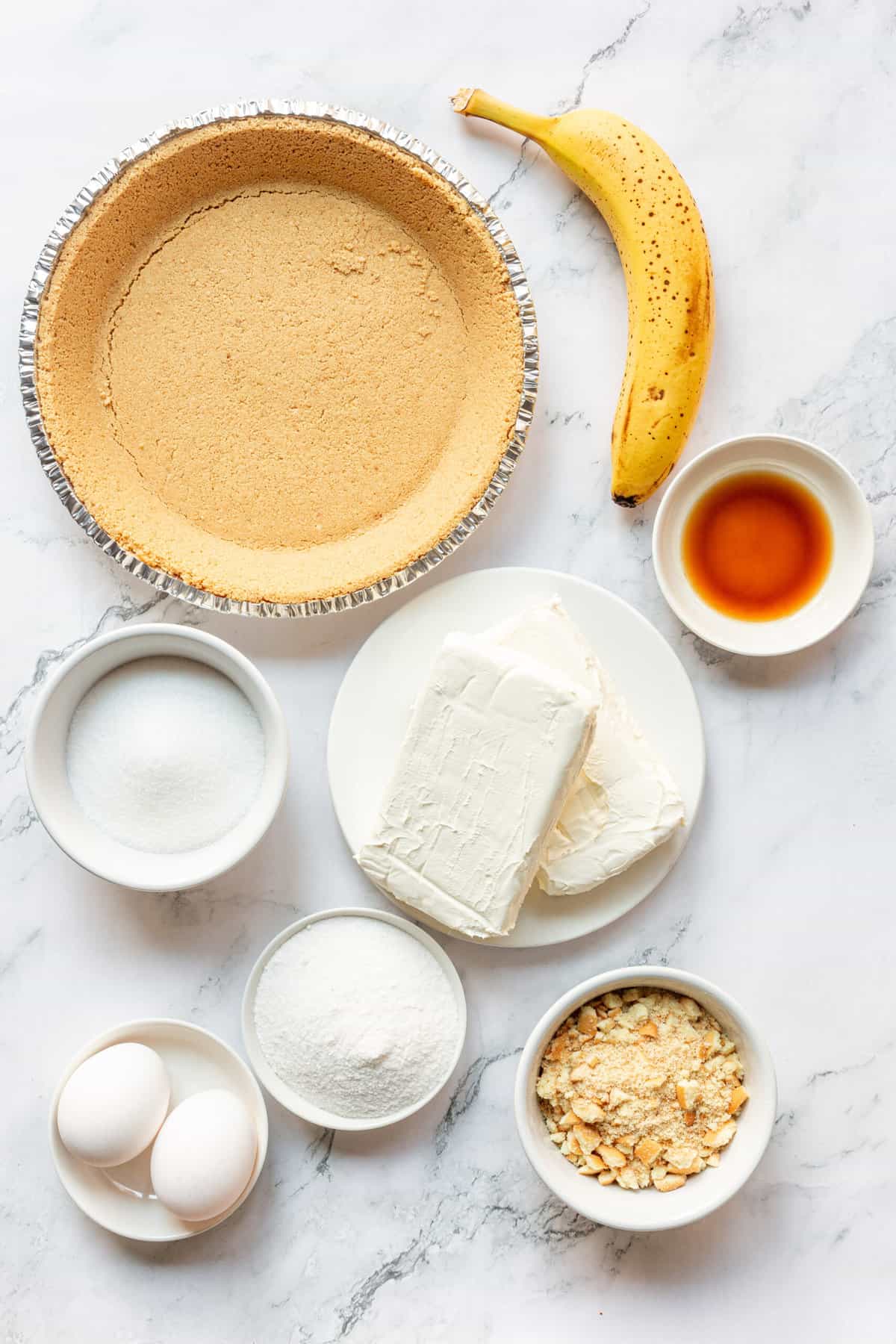 ingredients to make banana pudding cheesecake