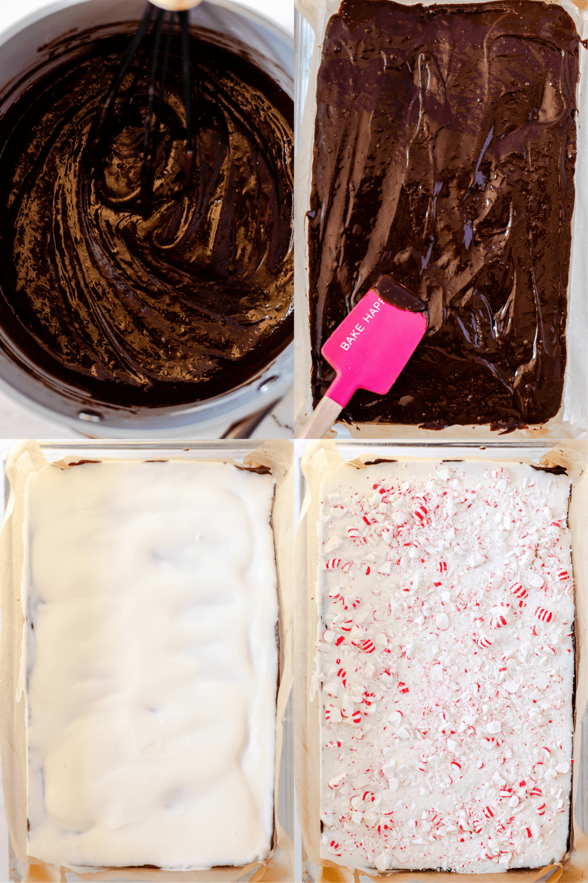 steps to make peppermint bark brownies