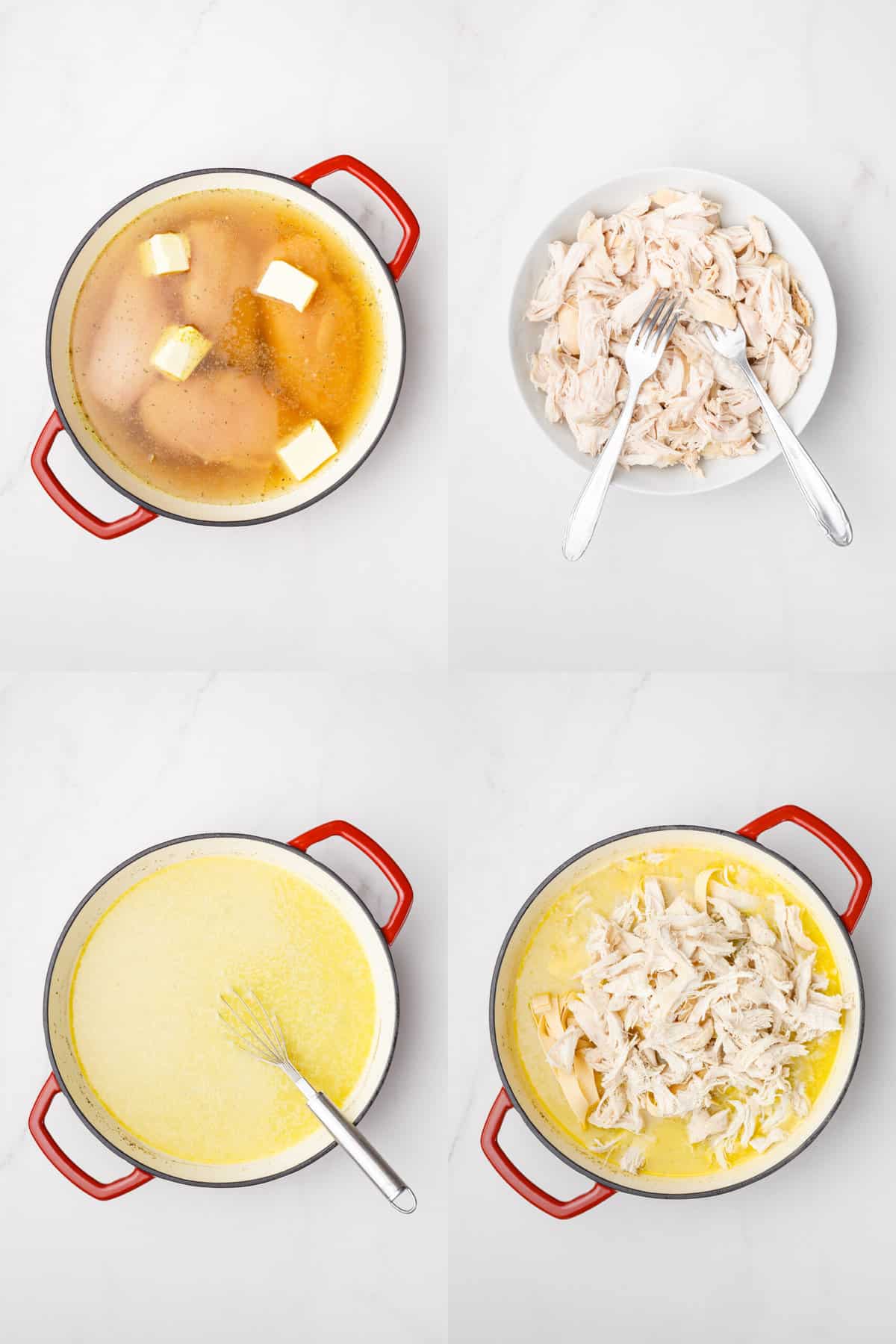 steps to make stovetop chicken and noodles.