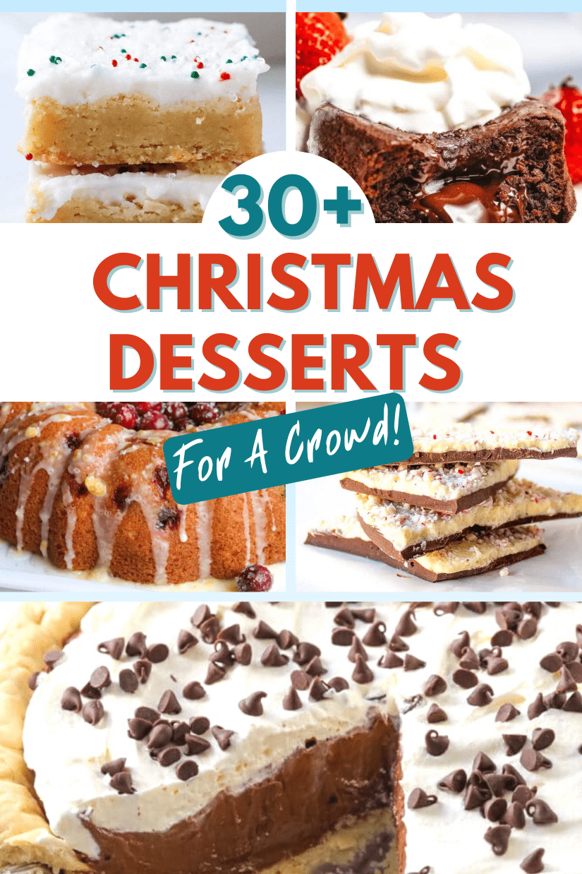 A pinterest graphic showing desserts that would work well for Christmas.
