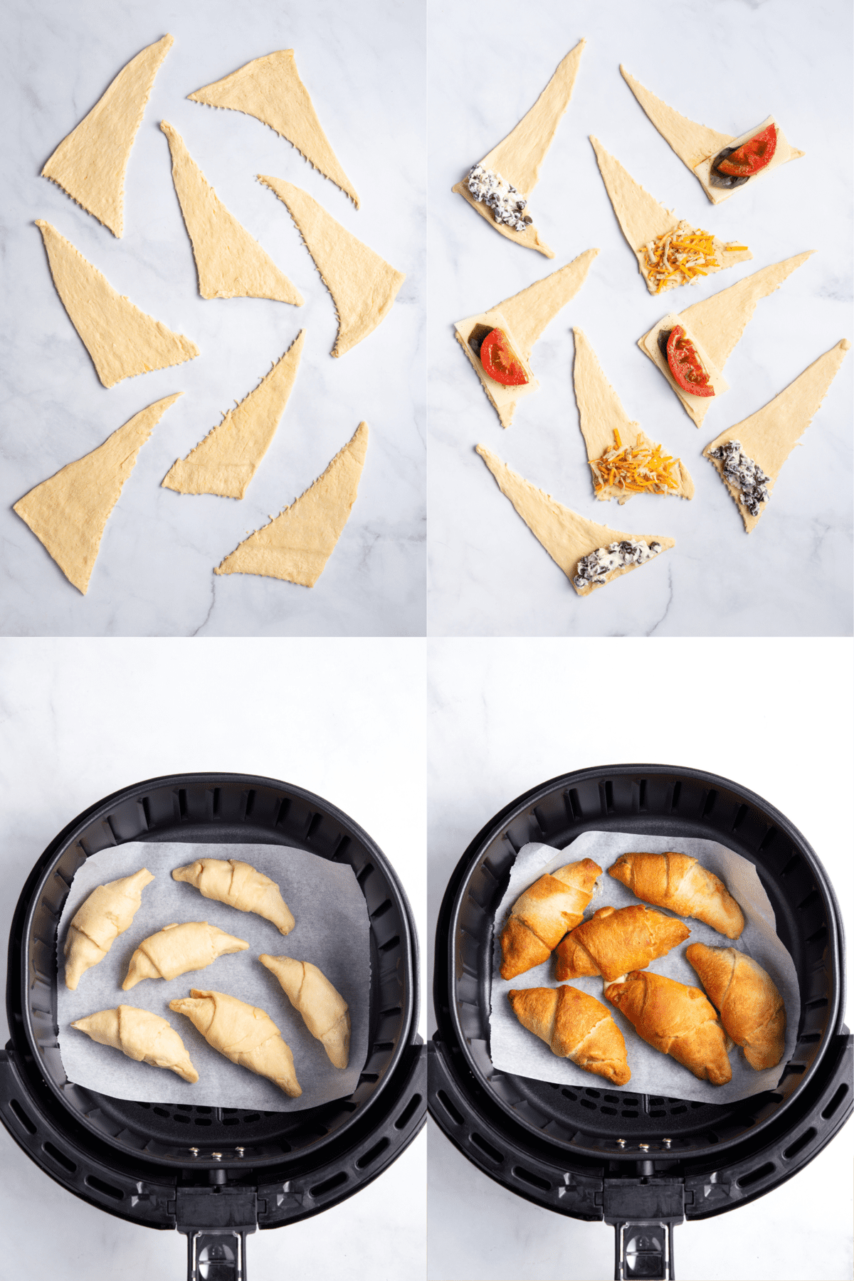 steps to make air fryer crescent rolls