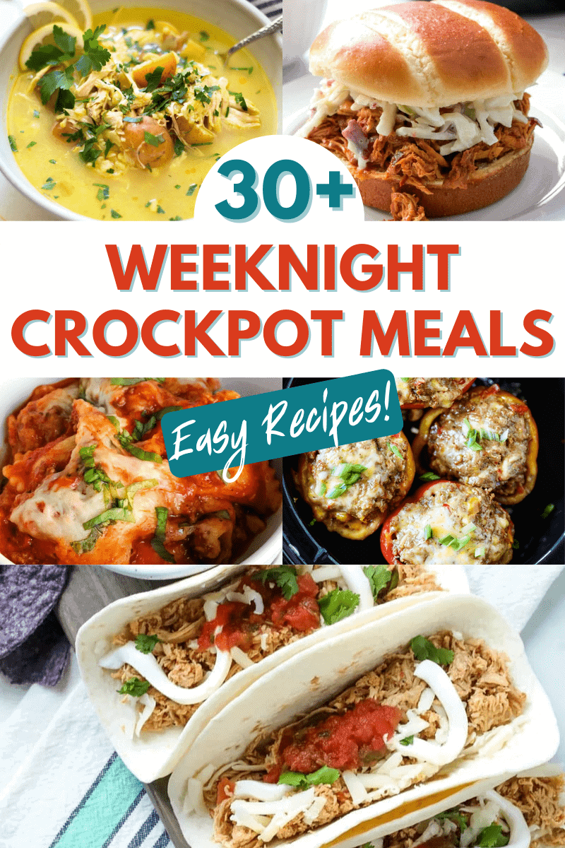 weeknight crockpot meals collage