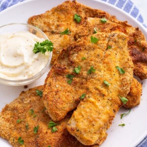 A plate of air fryer tilapia.