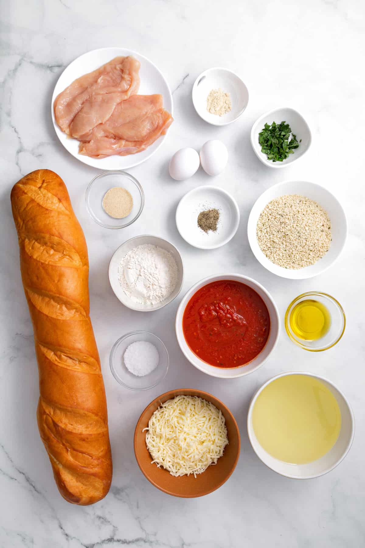 ingredients to make chicken parmesan sandwiches