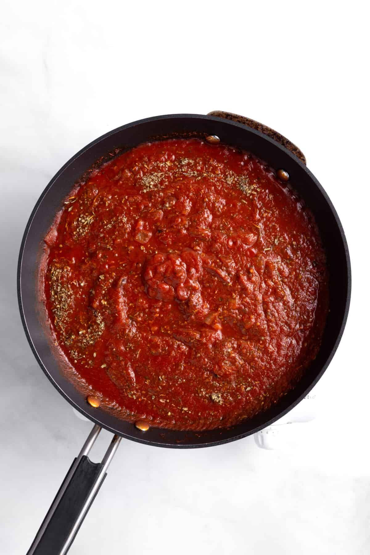 step 2 to make crockpot pizza casserole.
