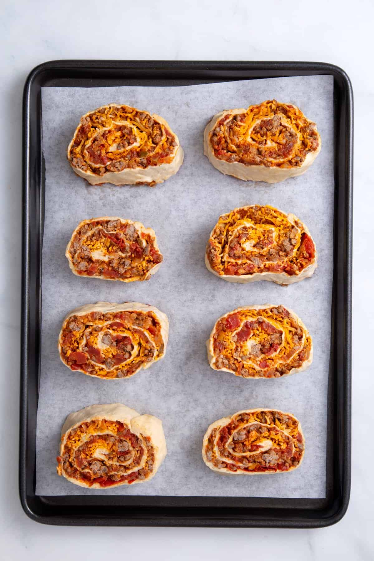 step 4 to make taco pinwheels.