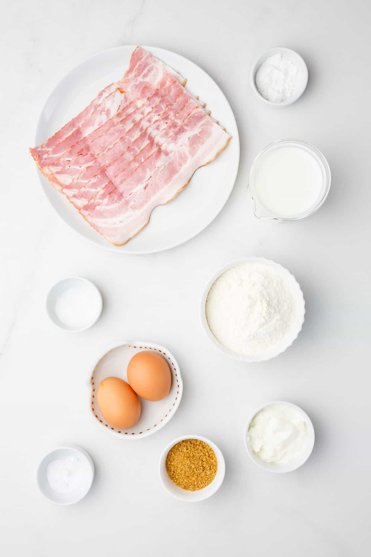 ingredients to make bacon pancakes
