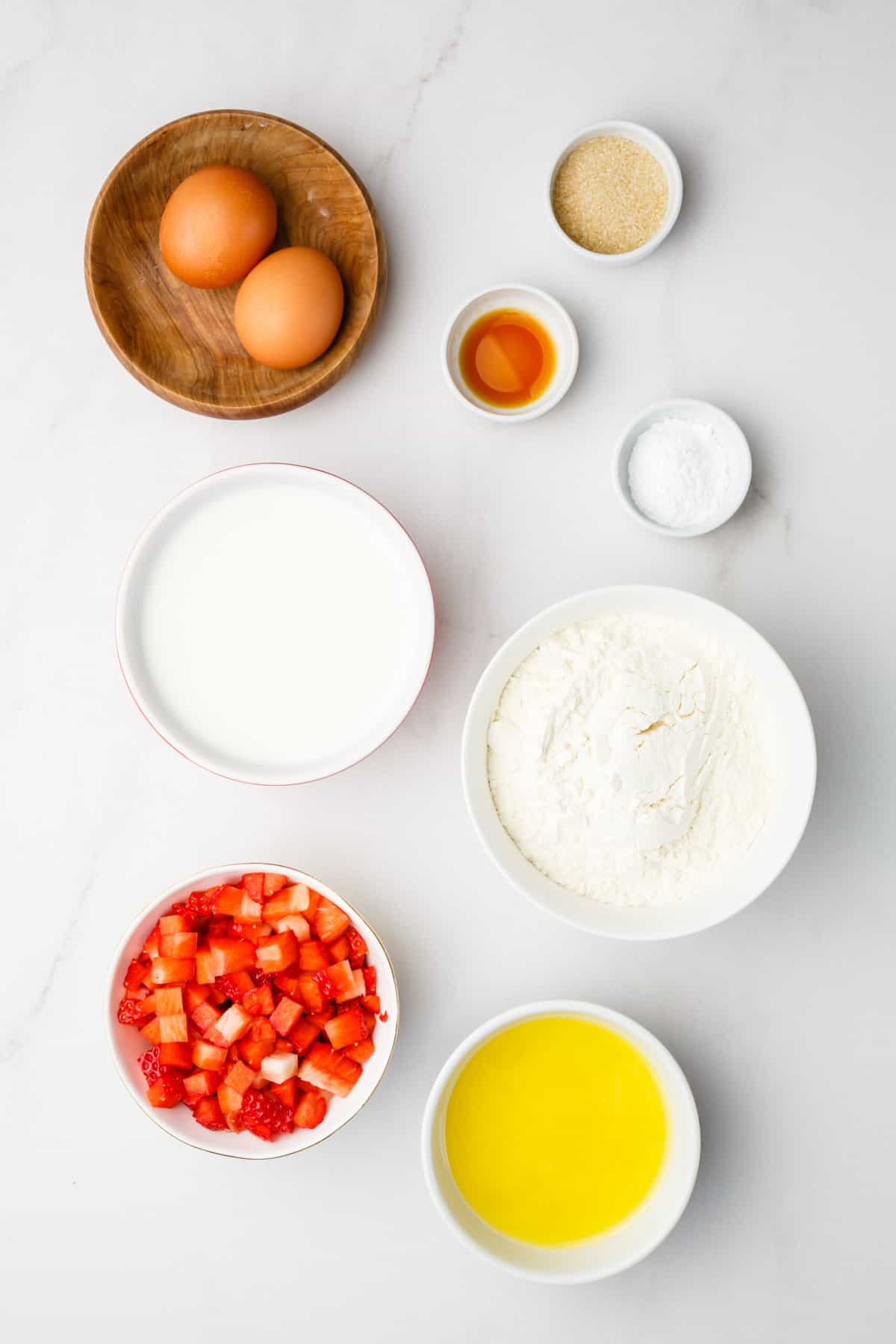 ingredients to make strawberry waffles
