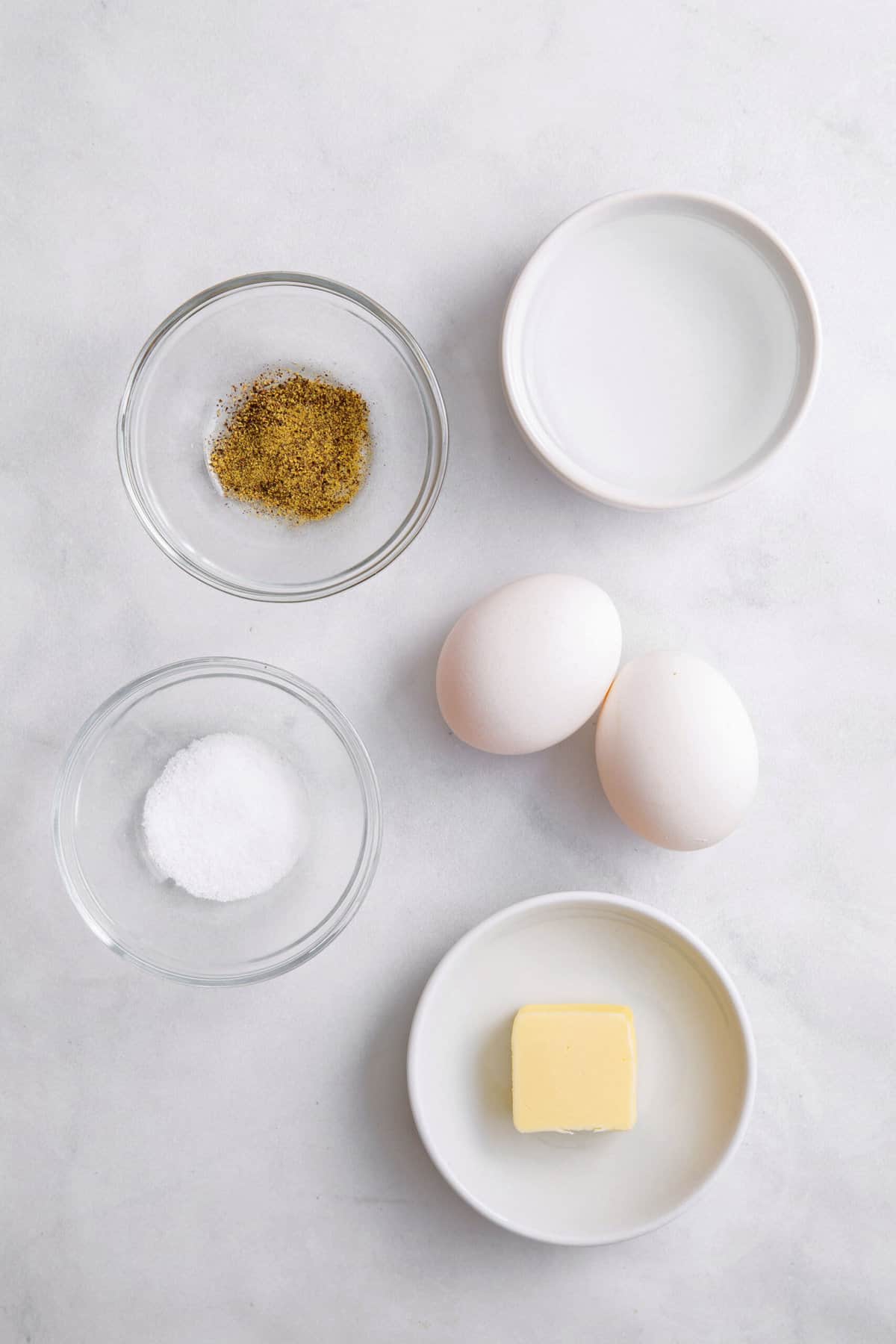 ingredients to make basted eggs