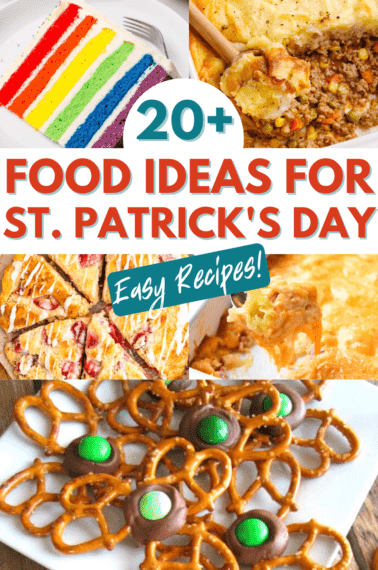 A collage of St. Patrick's Day food ideas.