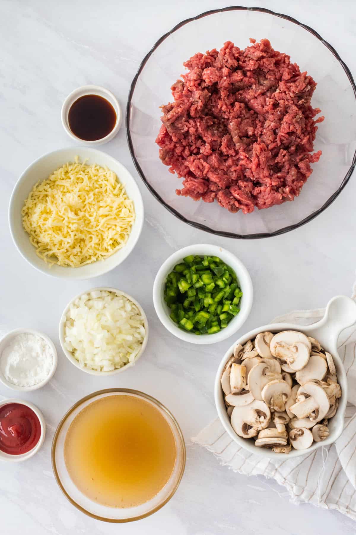 ingredients to make philly cheesesteak sloppy joes