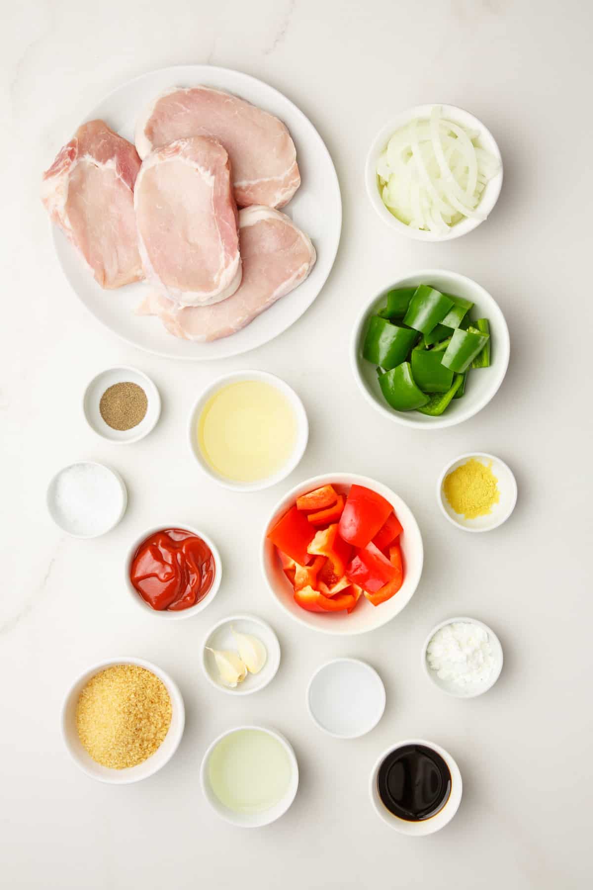 ingredients to make sweet and sour pork chops