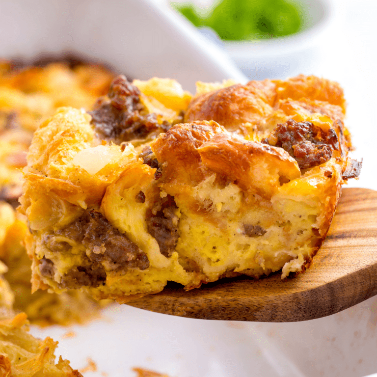 Sausage Croissant Breakfast Casserole - All Things Mamma