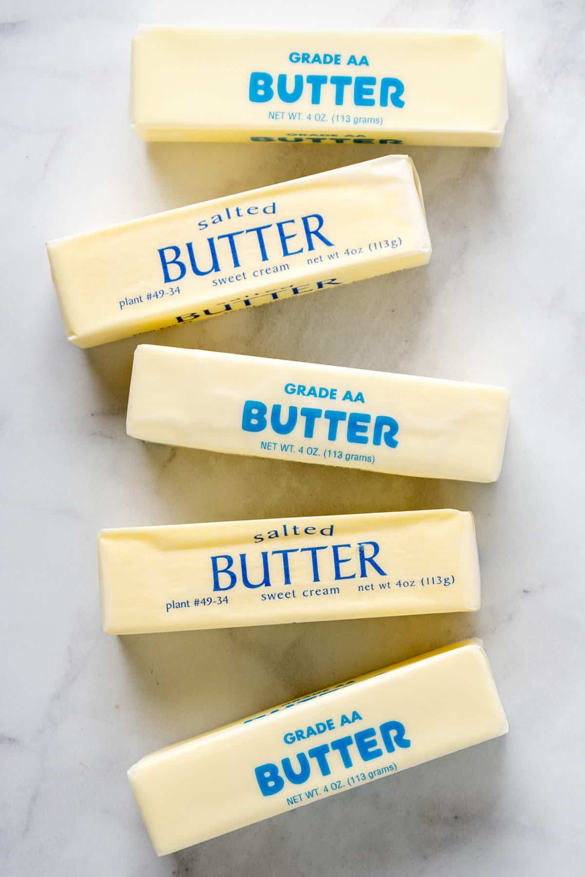 four sticks of butter and unsalted butter wrapped