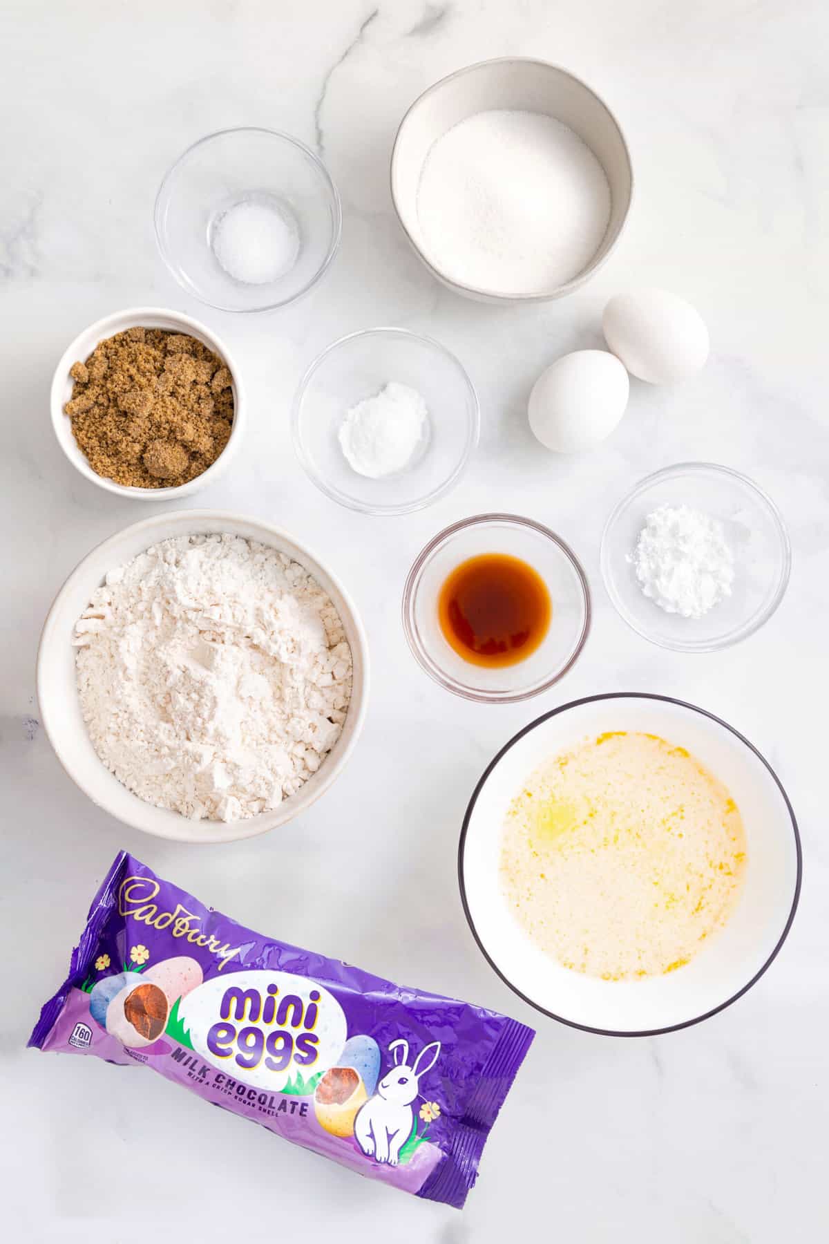 ingredients to make cadbury egg cookies