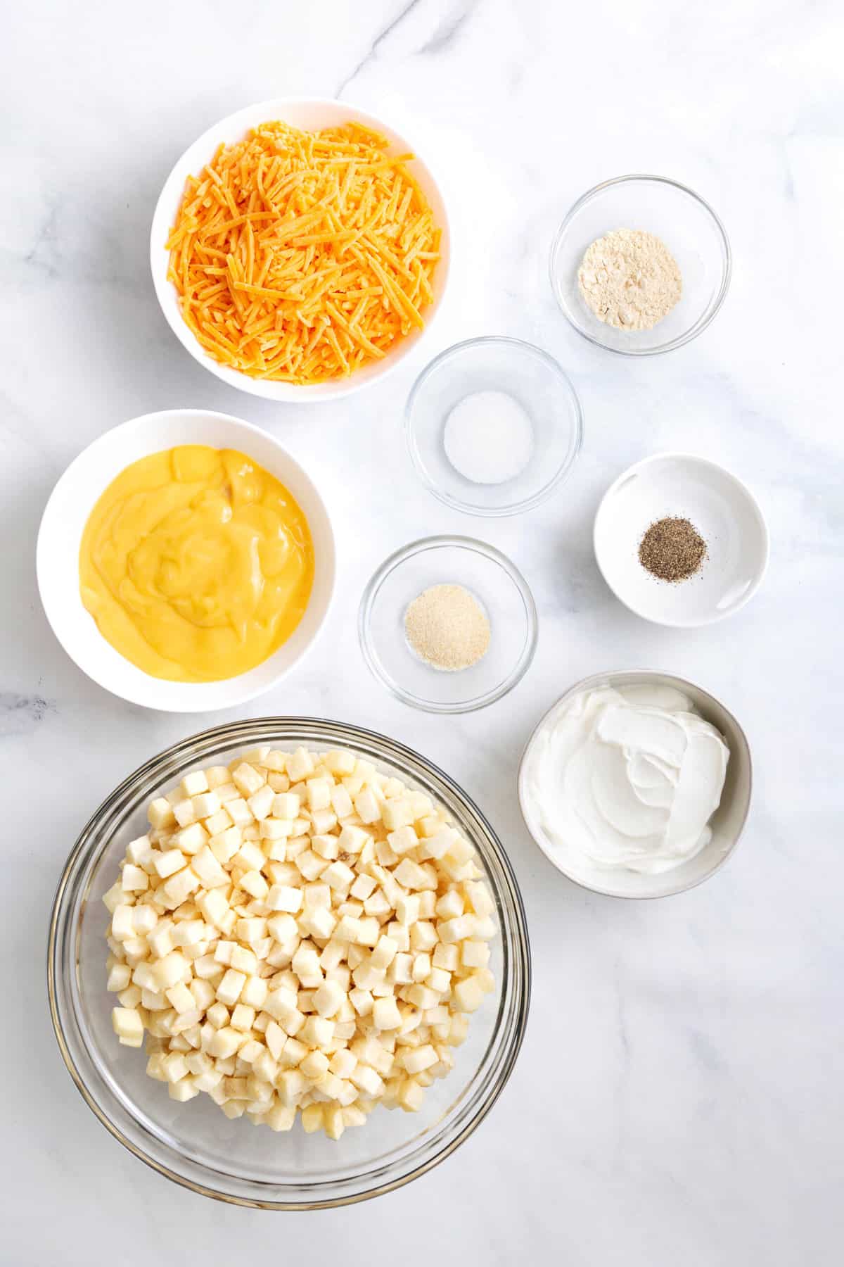ingredients to make crockpot cheesy potatoes
