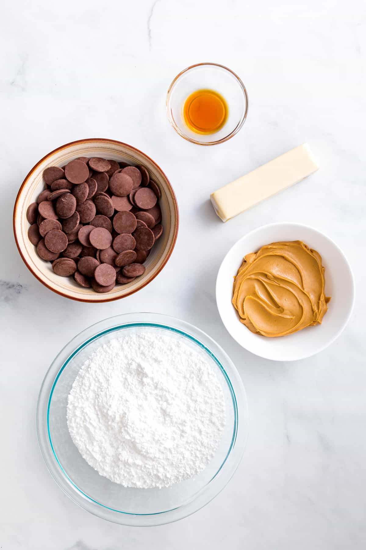 ingredients to make chocolate peanut butter eggs