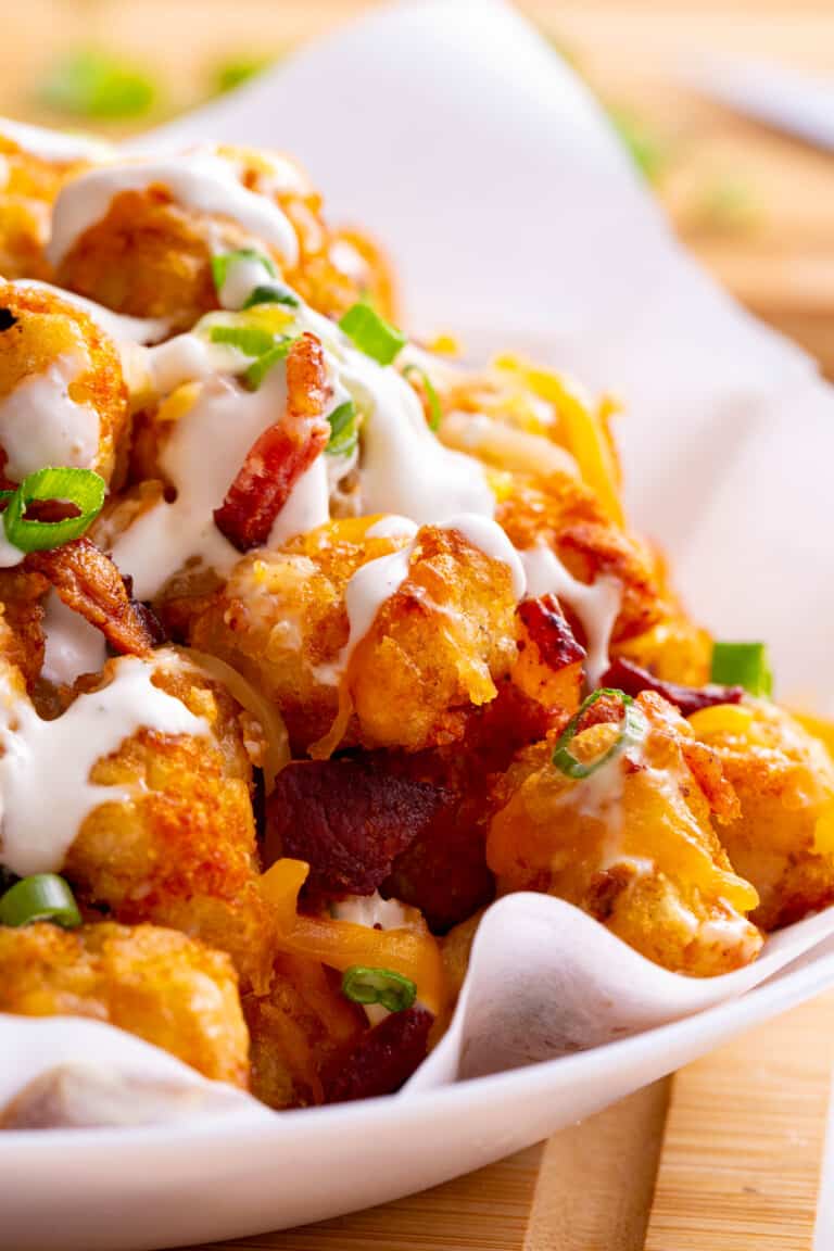 Cheesy Loaded Tater Tots Recipe | All Things Mamma
