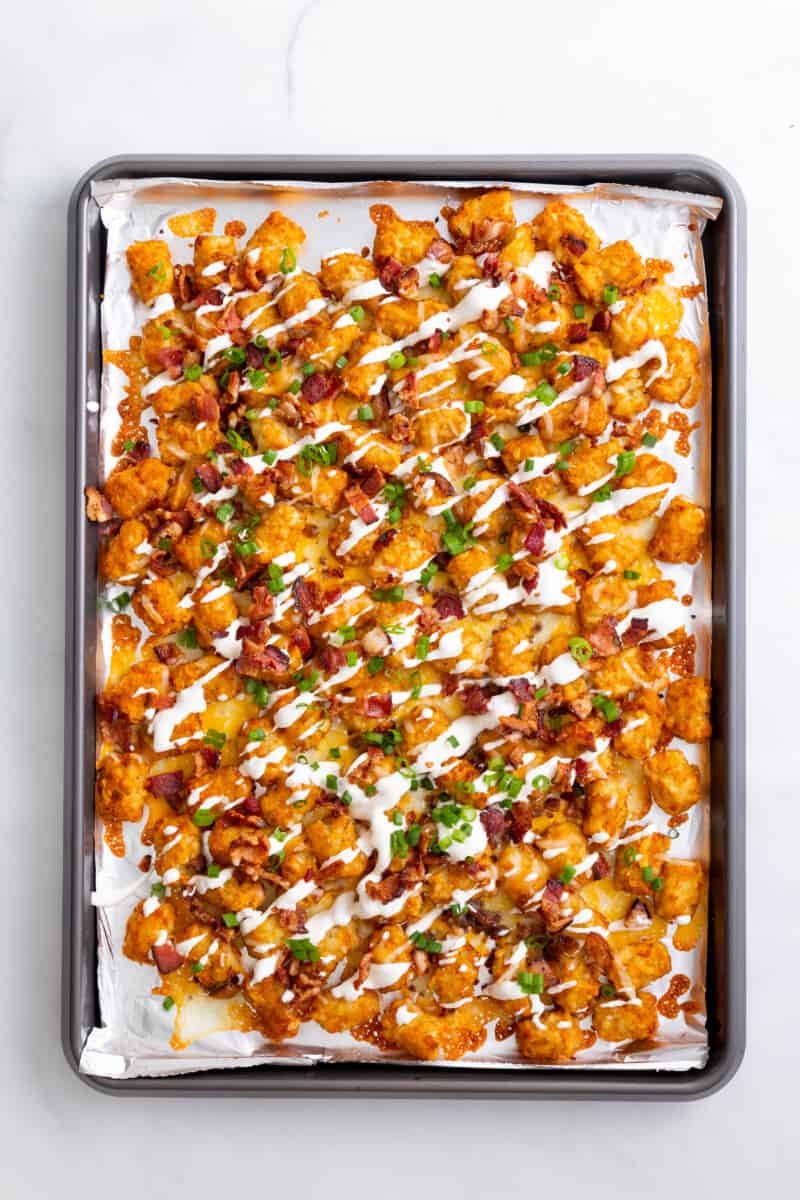 Cheesy Loaded Tater Tots Recipe All Things Mamma