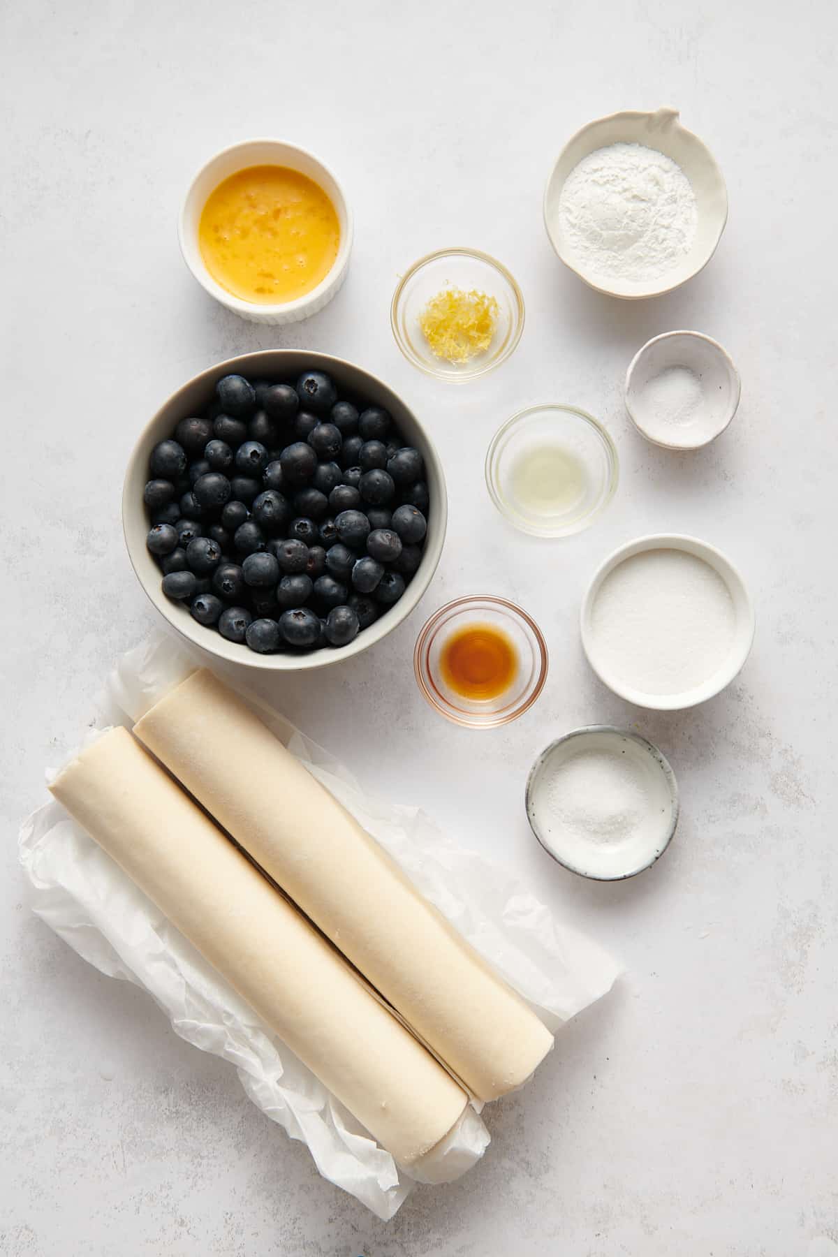 ingredients to make blueberry hand pies