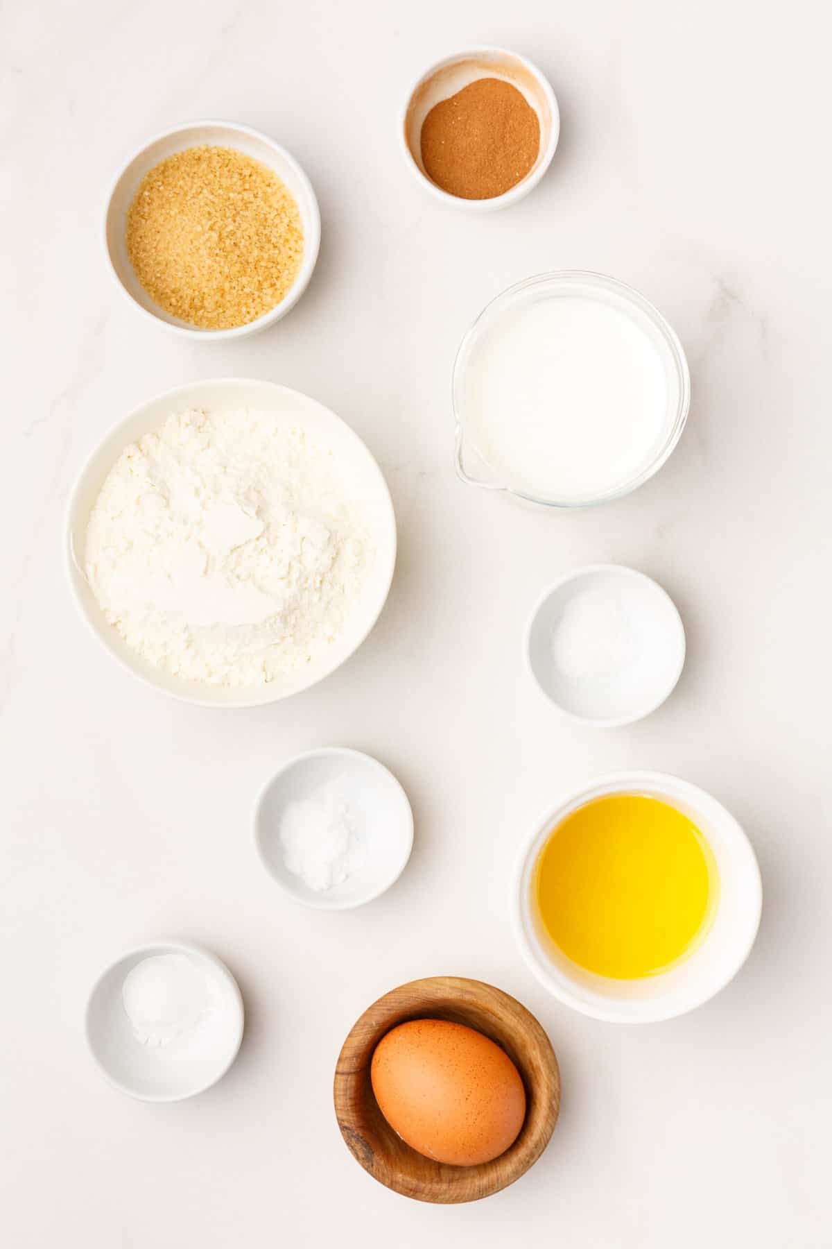 ingredients to make cinnamon pancake batter