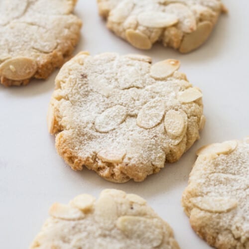 Baked almond cookies.