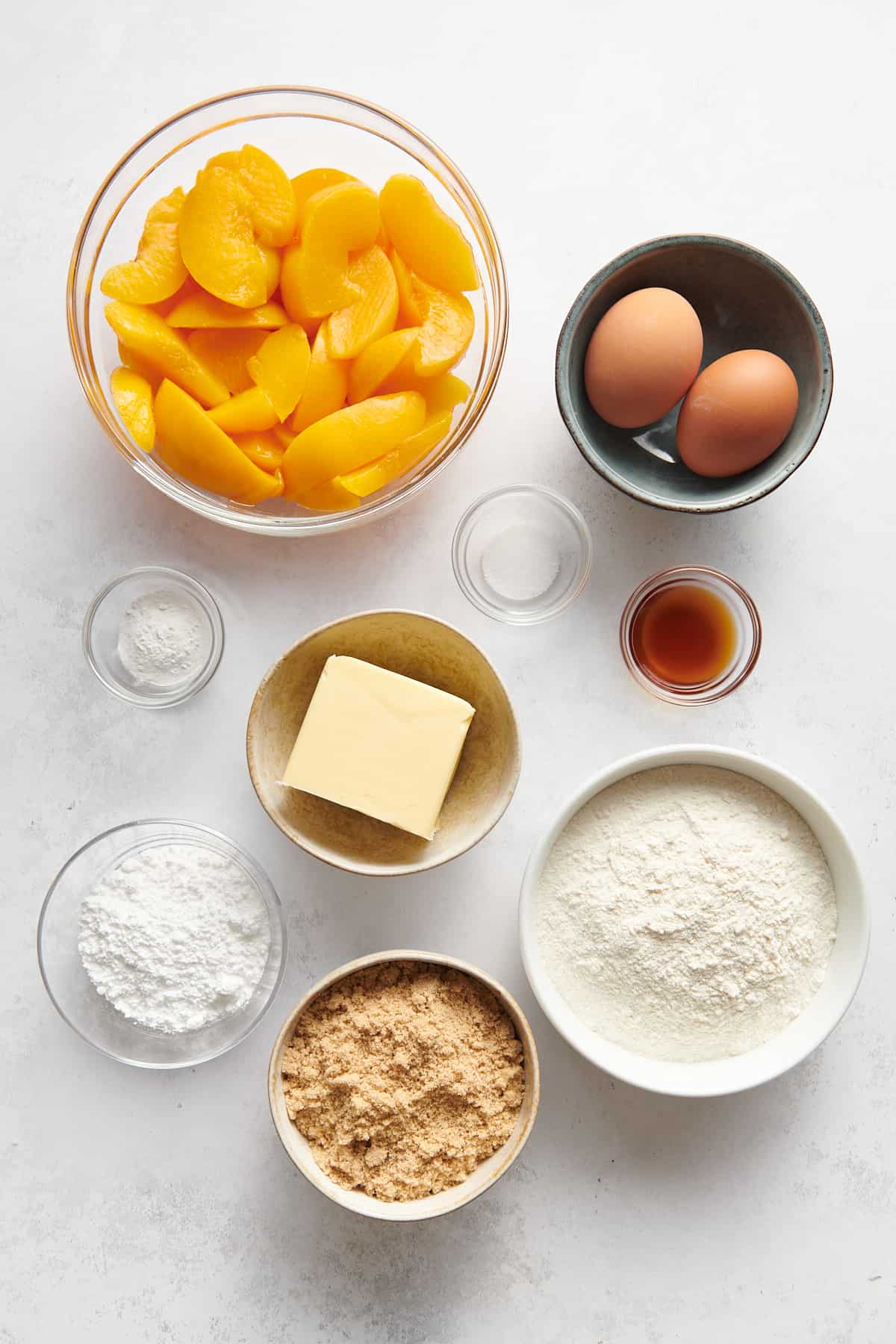 ingredients to make peach cake