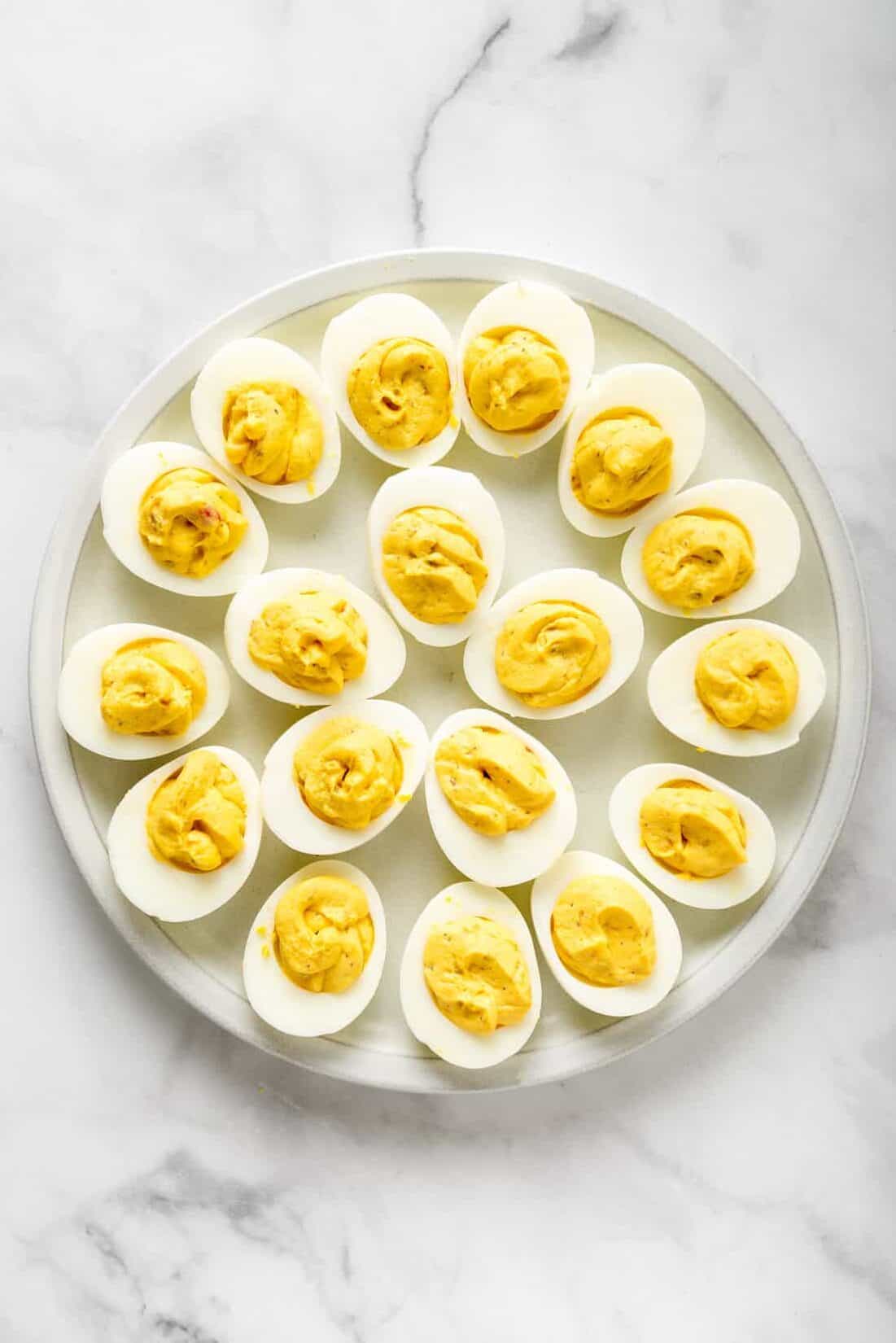 plate of southern deviled eggs