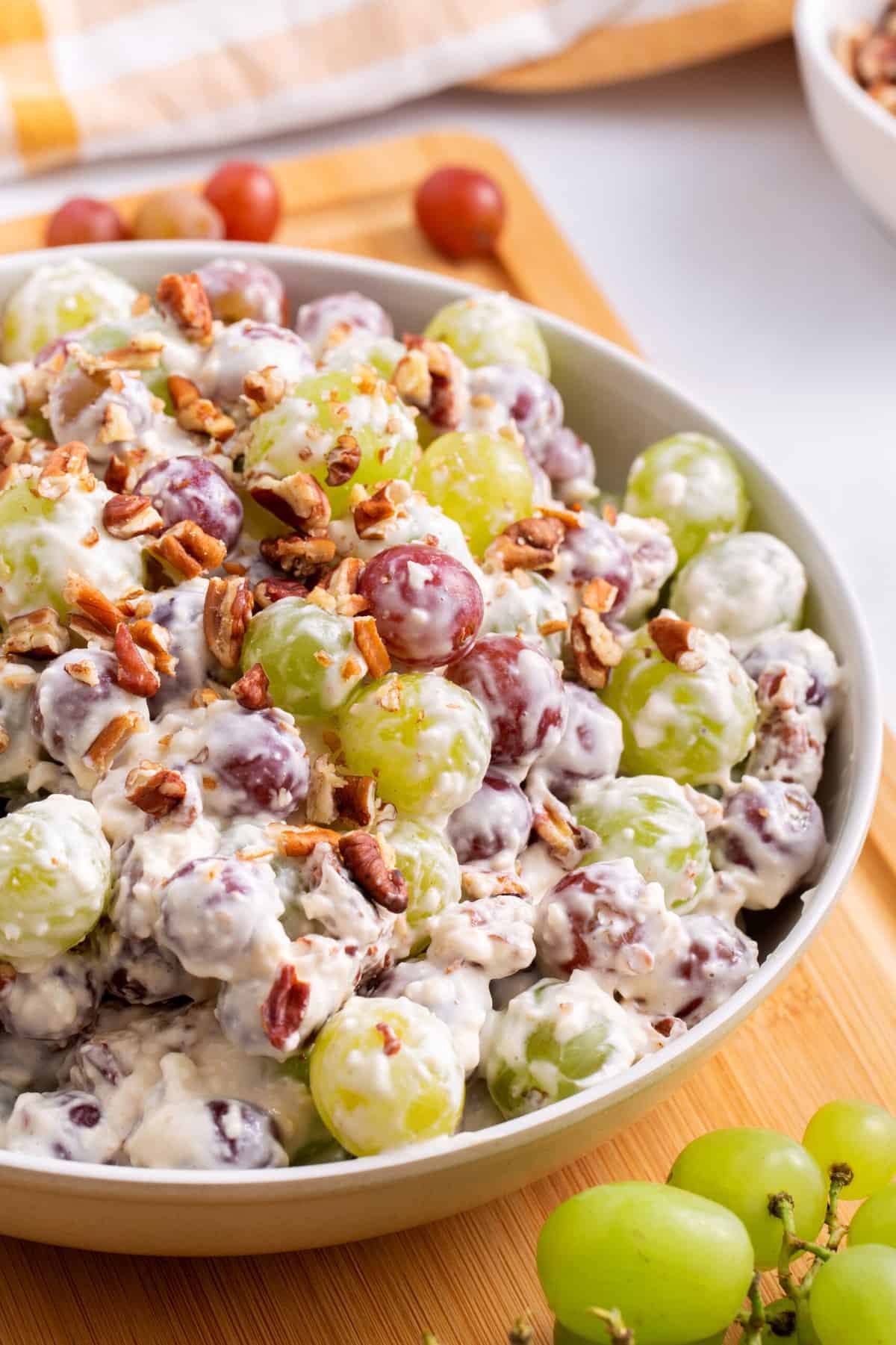 large bowl of grape salad