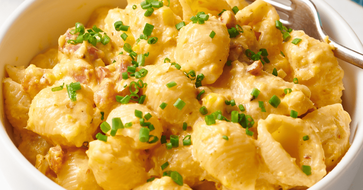 A bowl of corn pasta.