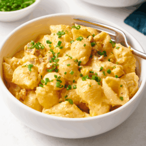 A bowl of corn pasta.