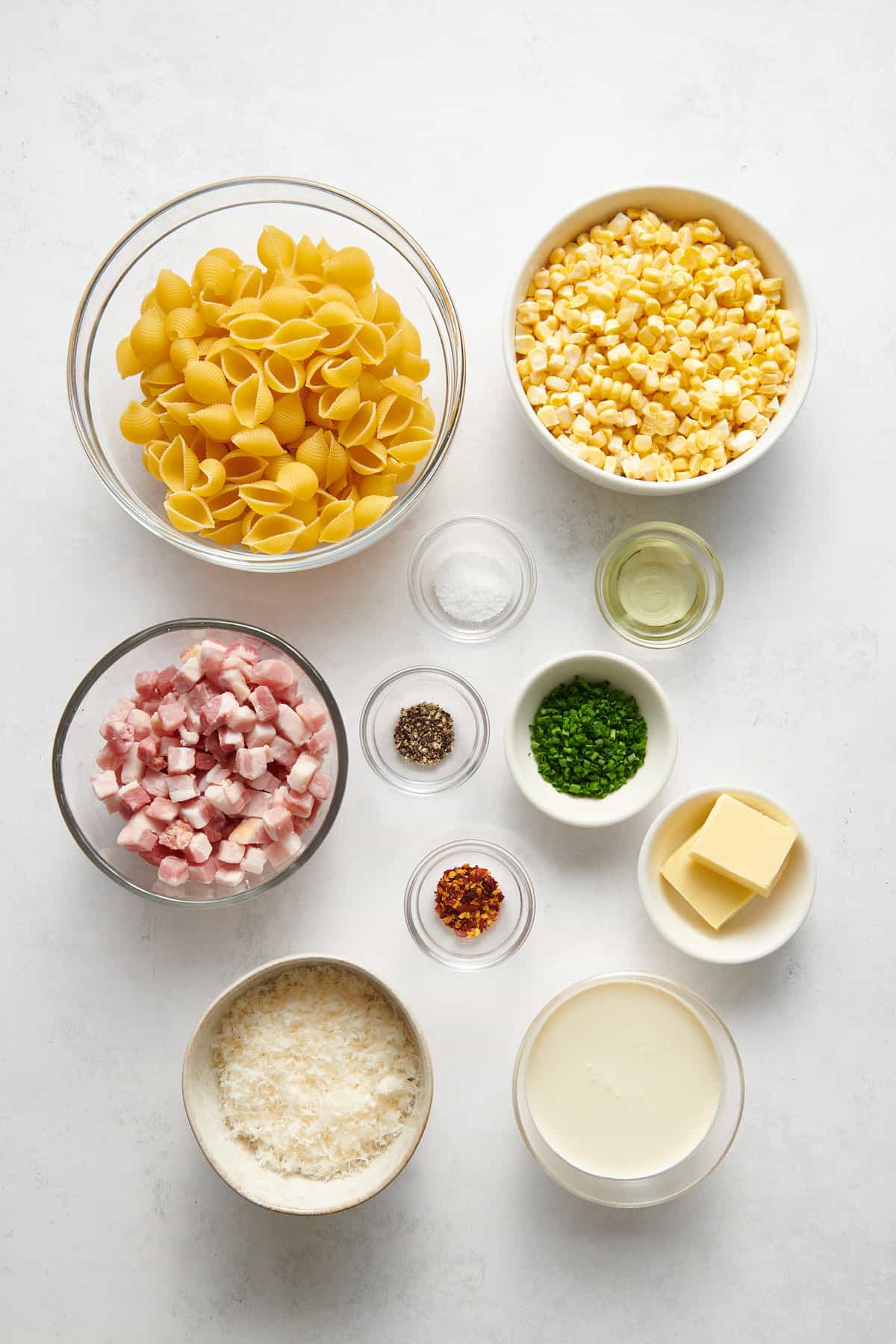 ingredients to make corn pasta
