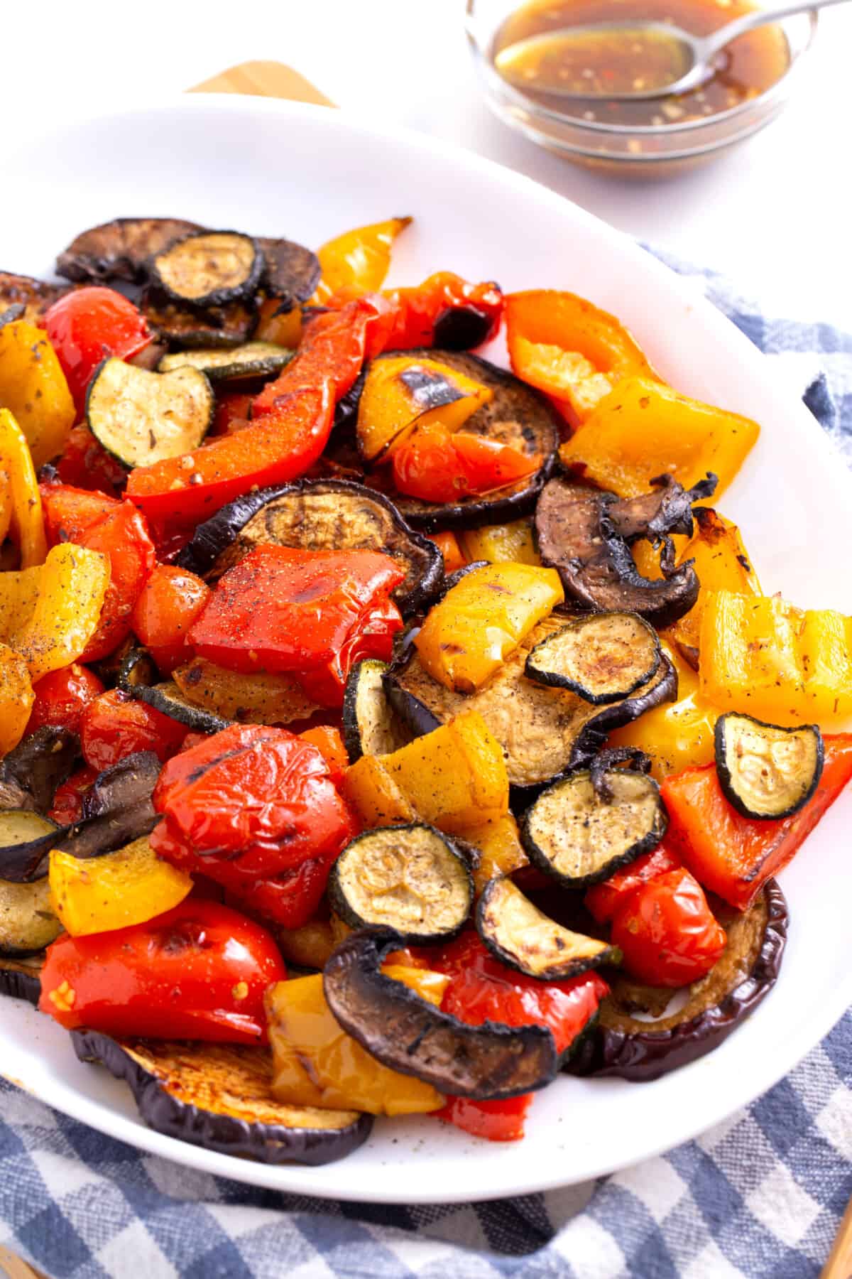 Grilled vegetables.