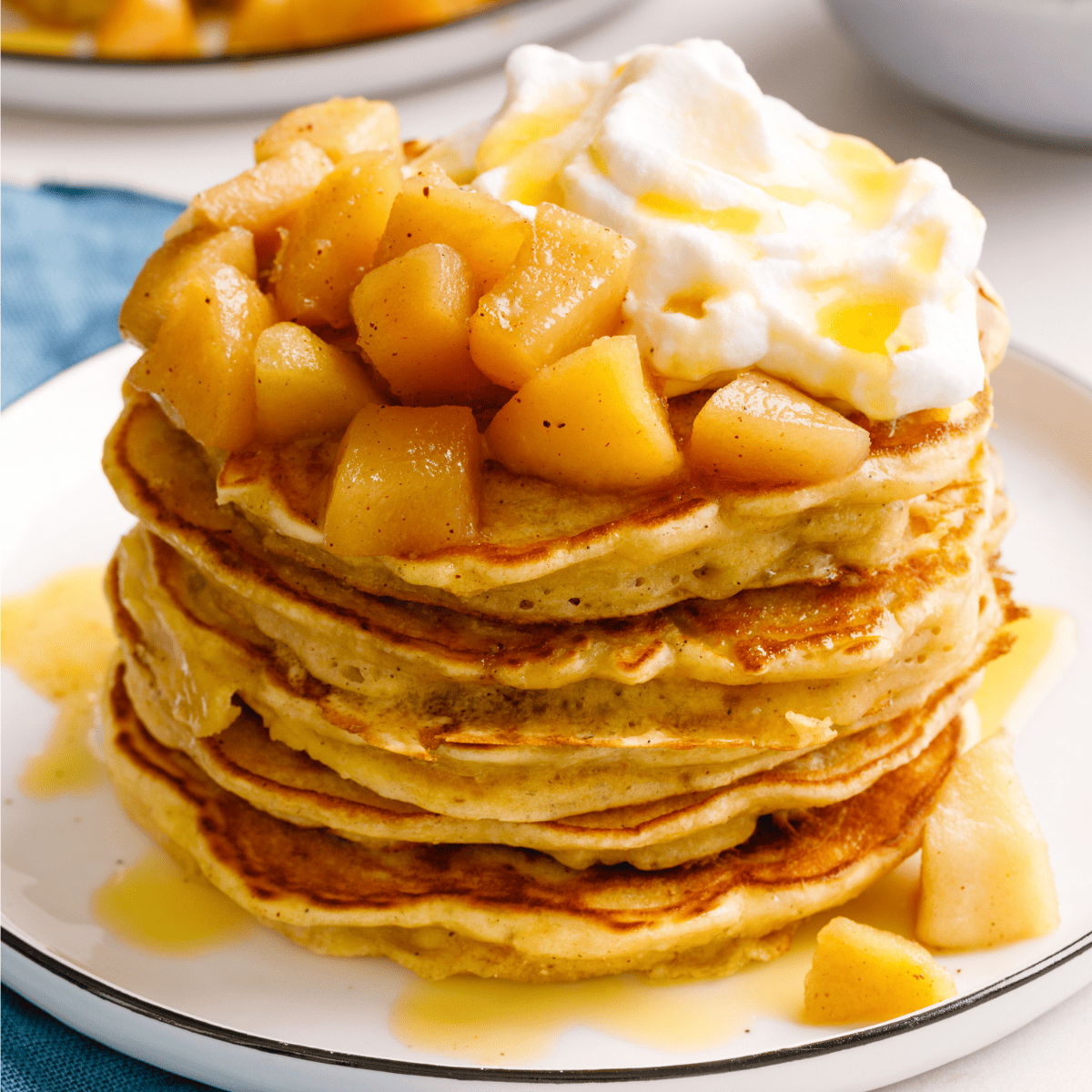 A stack of apple pancakes.