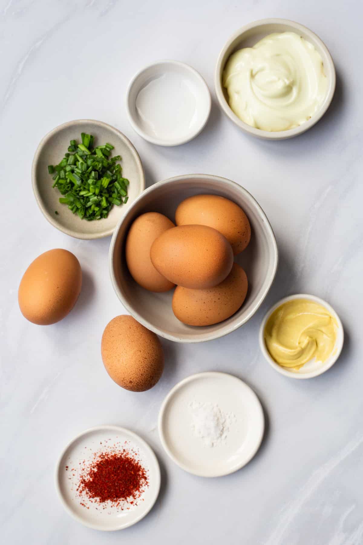 ingredients to make classic deviled eggs