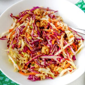 A bowl of Ramen noodle salad.
