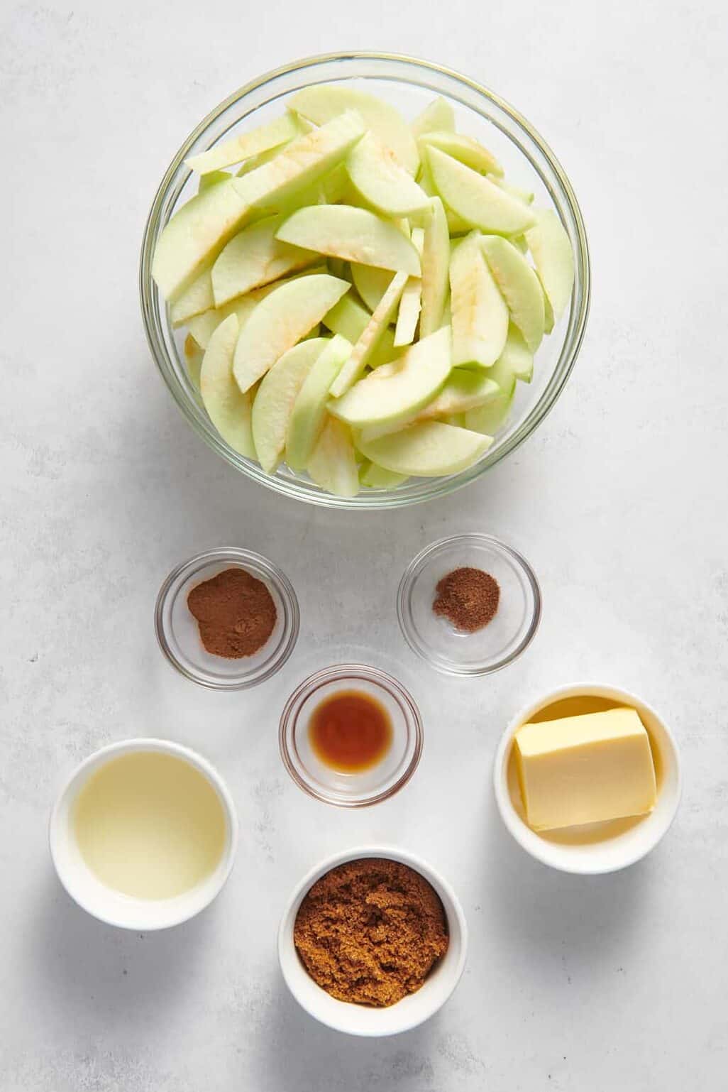 ingredients to make skillet apple crisp