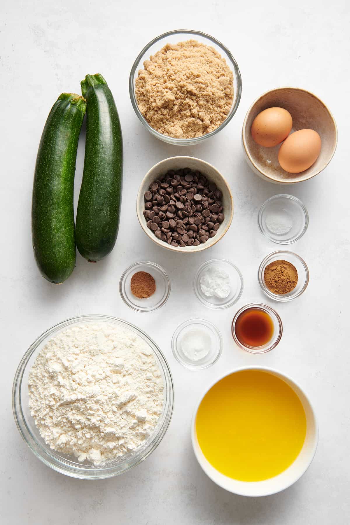 ingredients to make zucchini muffins
