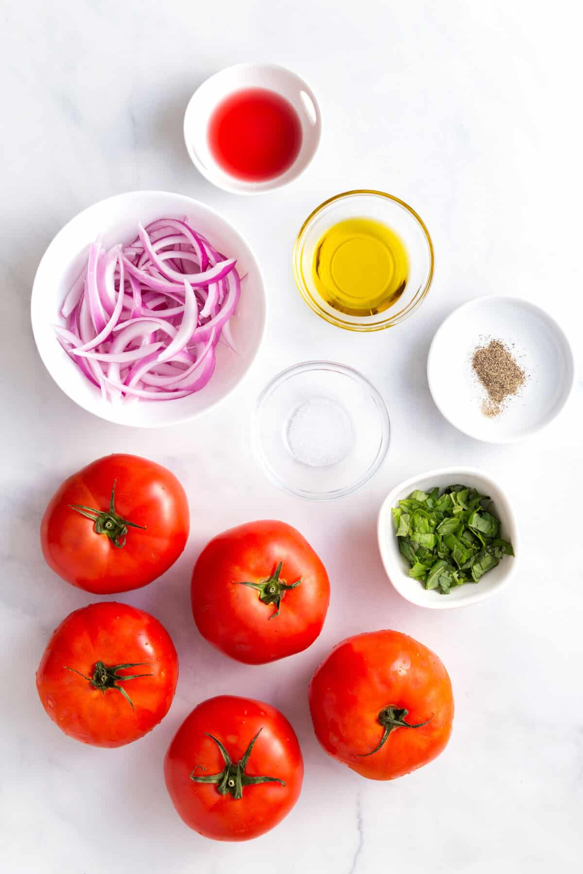 ingredients to make tomato salad