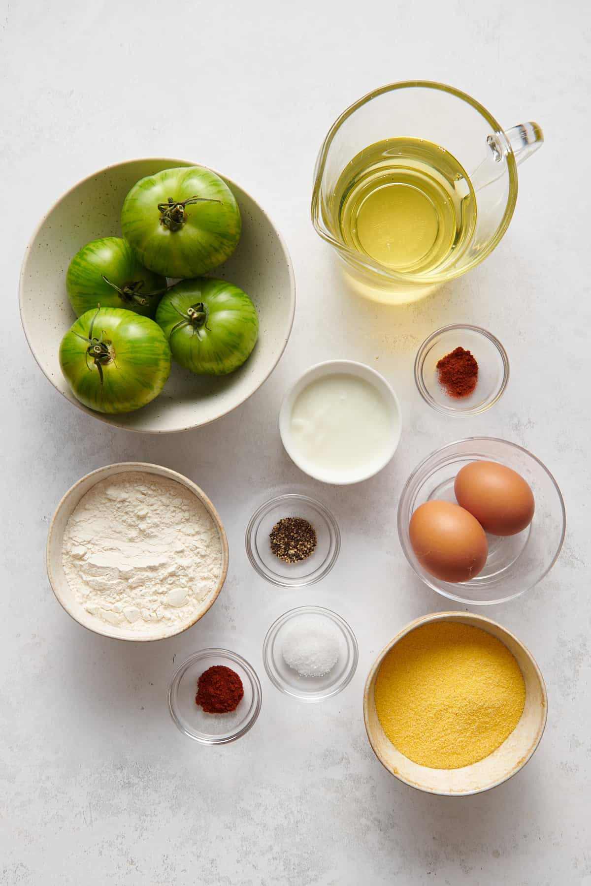 ingredients to make fried green tomatoes